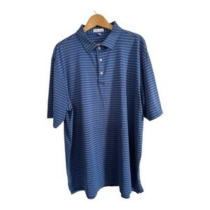 Peter Millar Navy and White Striped Polo Shirt